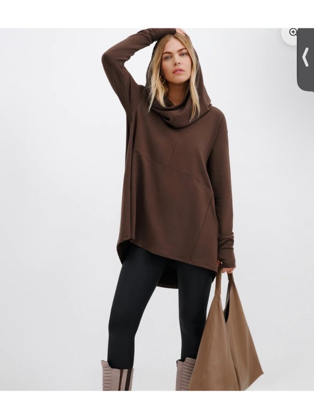 Marcella Firenze Oversized Lightweight French Tunic Hoodie Women’s Size L D63